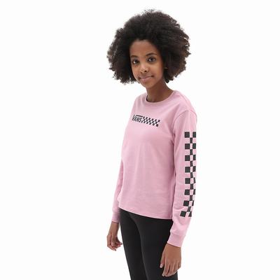 Camiseta Vans Chalkboard Long Sleeve Shorty (8-14 years) Niños Rosas | HYX340517