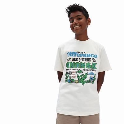 Camiseta Vans Eco Positivity (8-14 years) Niños Blancas | KYL639018