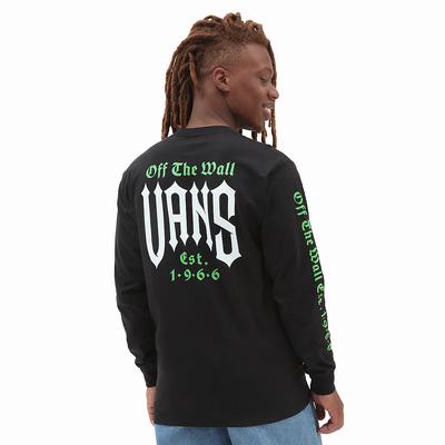 Camiseta Vans Eyes In The Dark Long Sleeve Hombre Negras | AJQ823467