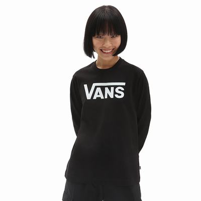 Camiseta Vans Flying V Classic Long Sleeve Mujer Negras | JXV126859