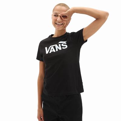 Camiseta Vans Flying V Crew Tee Mujer Negras | IXV539847