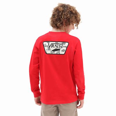 Camiseta Vans Full Patch Back Niños Rojas | HSK891425