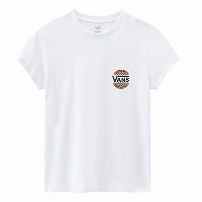 Camiseta Vans Left Chest V Tee Mujer Blancas | GDT791263