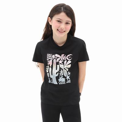 Camiseta Vans Lizzie Crew (8-14 years) Niños Negras | BAQ290456