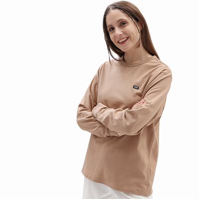 Camiseta Vans Long Sleeve OTW Mujer Beige | SUP481695