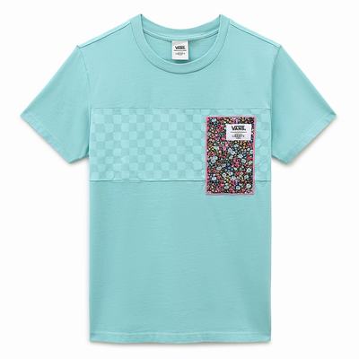 Camiseta Vans Made With Liberty Fabric Mujer Azules | XHY490165