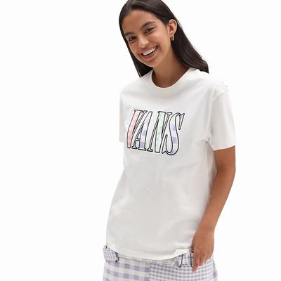 Camiseta Vans Mixed Up Gingham Mujer Blancas | KJH689457