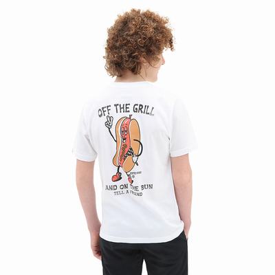 Camiseta Vans Off The Grill (8-14 years) Niños Blancas | CPR098527