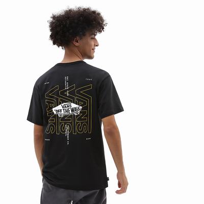 Camiseta Vans Off The Wall Logo Back Hombre Negras | REI493786