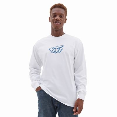 Camiseta Vans Retro Drop V Long Sleeve Hombre Blancas | TEQ326904