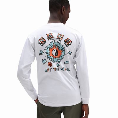 Camiseta Vans Shattered Balacne Long Sleeve Hombre Blancas | CDW876512