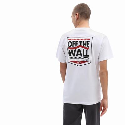 Camiseta Vans Sideshield Hombre Blancas | ZDS746208