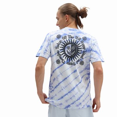 Camiseta Vans Trippy Thoughts Tie Dye Hombre Azules/Gris | TMV507643