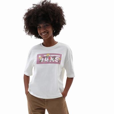 Camiseta Vans Tussy Boxy Mujer Blancas | MSE416752