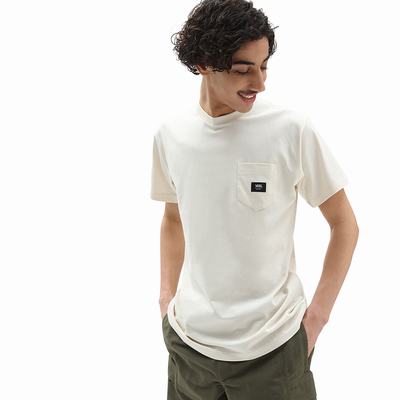 Camiseta Vans Woven Patch Pocket Hombre Blancas | SLJ851092