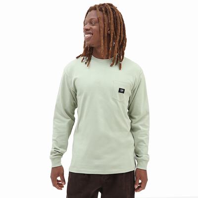 Camiseta Vans Woven Patch Pocket Long Sleeve Hombre Verde | JTA756824