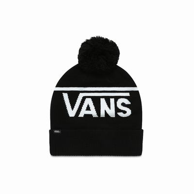 Gorros Vans Stripe Pom Hombre Negras/Blancas | BET976012