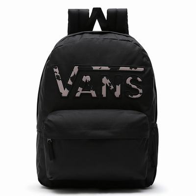 Mochilas Vans Realm Flying V Mujer Negras | FYI708625