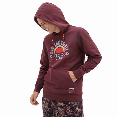 Sudadera Con Capucha Vans Outdoor Club Hombre Rojas | BIM921843