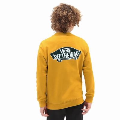 Sudaderas Vans Exposition Check Crew (8-14 years) Niños Amarillo/Naranjas | XFZ216975