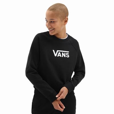 Sudaderas Vans Flying V Boxy Crew Mujer Negras | GWF247935