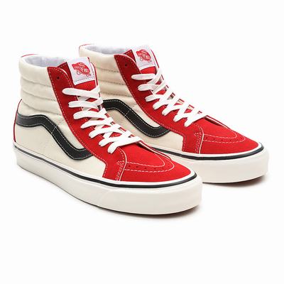 Vans high shop top mujer rojas