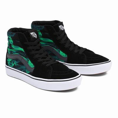 Tenis Botas Vans Comfycush Sk8-Hi Hombre Negras/Verde | RZE730945