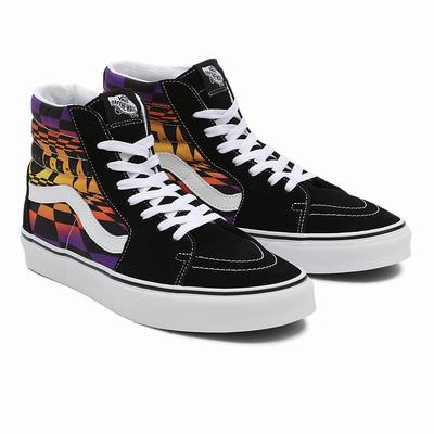 Tenis Botas Vans Estampadas Check SK8-Hi Hombre Negras/Multicolor | BDT038524