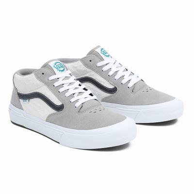 Tenis Botas Vans Kevin Peraza BMX Estilo 114 Mujer Gris/Blancas | THK130279