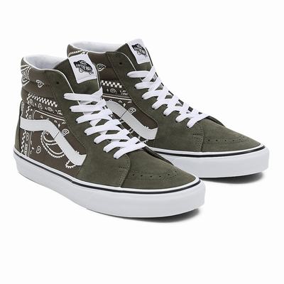 Tenis Botas Vans Peace Paisley SK8-Hi Hombre Verde | OMW601348