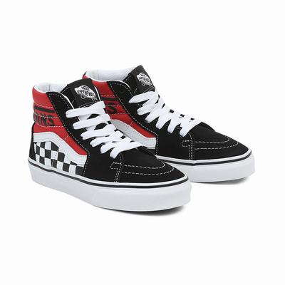 Tenis Botas Vans Sk8-Hi (4-8 years) Niños Negras/Rojas | XKB405987