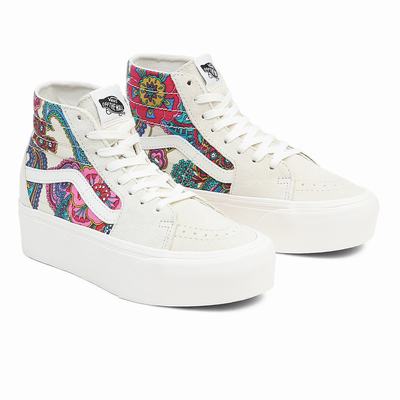 Tenis Botas Vans Sk8-Hi Tapered Stackform Mujer Multicolor/Blancas | OXI614920