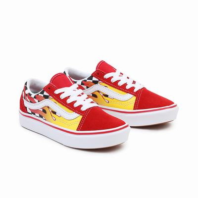 Tenis Vans Flame ComfyCush Old Skool (4-8 years) Niños Rojas | JUI614873