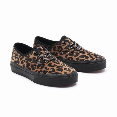 Tenis Vans Leopard Fur Authentic (8-14 years) Niños Negras/Marrones | UJI876501