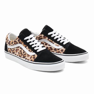 Tenis Vans Leopard Old Skool Mujer Negras | WYC398164