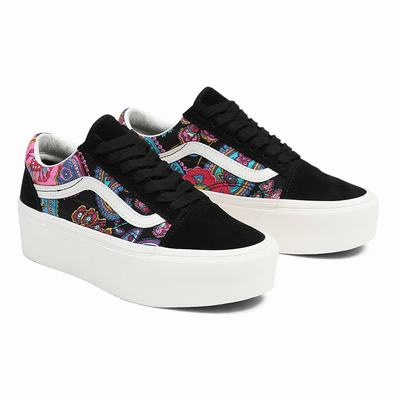 Tenis Vans Old Skool Stackform Mujer Negras/Multicolor | XRF627381