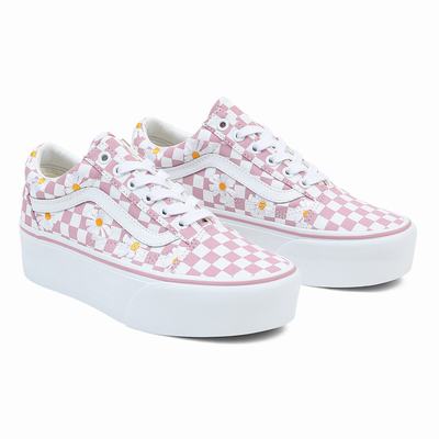 Tenis Vans Old Skool Stackform Mujer Rosas | HTL498357