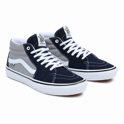 Tenis Vans Skate Grosso Mid Mujer Azul Marino | NPZ624170