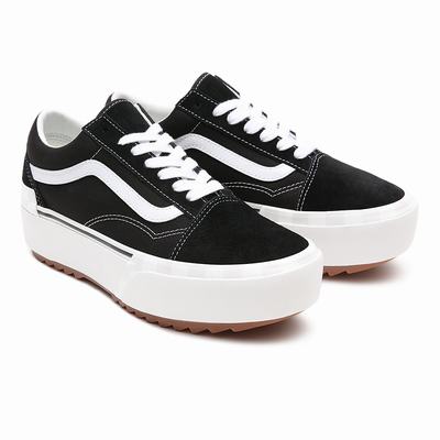 Tenis Vans Suede/Canvas Old Skool Stacked Mujer Negras | YGT875642