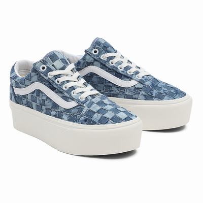 Tenis Vans Woven Old Skool Stackform Mujer Azules | NBZ957382