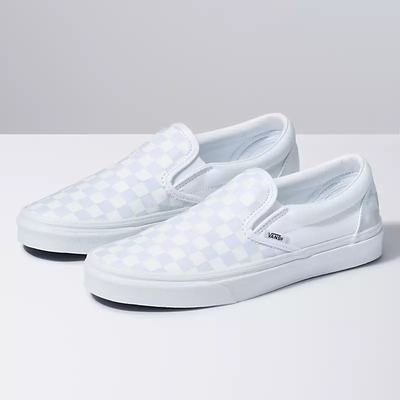 Zapatos Slip On Vans Checkerboard Classic Hombre Blancas | BEU483172