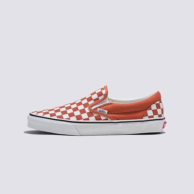 Zapatos Slip On Vans Checkerboard Classic Mujer Naranjas | IEK470319