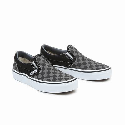 Zapatos Slip On Vans Checkerboard Classic (4-8 years) Niños Negras/Gris | LQT369754