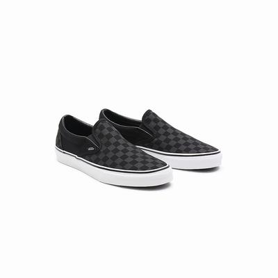 Zapatos Slip On Vans Checkerboard Classic Mujer Negras | VJG487053