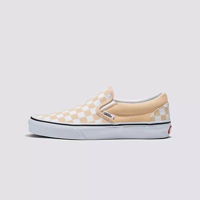 Zapatos Slip On Vans Checkerboard Classic Mujer Marrones Claro | VNZ359207