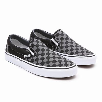 Zapatos Slip On Vans Checkerboard Classic Hombre Negras/Gris | VRM798465