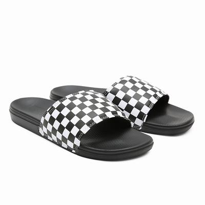 Zapatos Slip On Vans Checkerboard La Costa Mujer Negras/Blancas | FOD408256