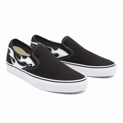 Zapatos Slip On Vans Flame Classic Hombre Negras | QJE201643