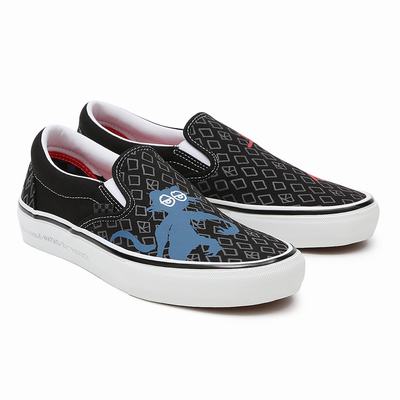 Zapatos Slip On Vans Krooked By Natas for Ray Skate Mujer Negras | EPB365148