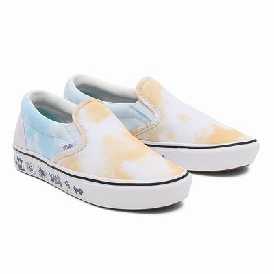 Zapatos Slip On Vans Pastel Tie Dye ComfyCush Mujer Azules/Blancas | IZC397258